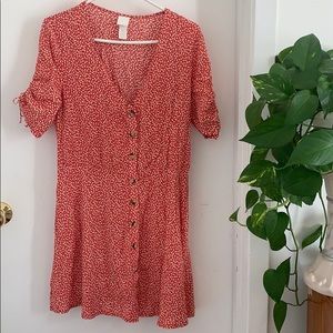 floral button down dress